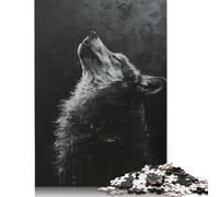 Adult Jigsaw Puzzle 1000 Howling Wolf in Darkness Puzzles for Adults Educational Game for Adult Teenagers 1000pcs (75x50cm)