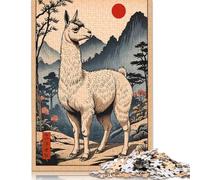 Adult Jigsaw Puzzle 1000 'Llama Vintage Puzzle Adult Jigsaw Puzzle Jigsaw Puzzles for Adults Educational Game Challenge Toy 1000pcs (75x50cm)
