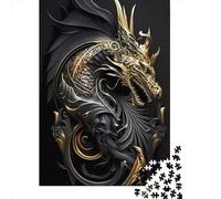 Adult Jigsaw Puzzle 1000 Mighty Golden Dragon God Puzzle Jigsaws Puzzles for Adults Educational Game Challenge Toy 1000pcs (38x26cm)