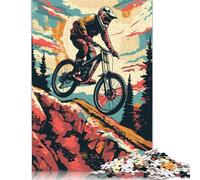 Adult Jigsaw Puzzle 1000 Mountainbike Trail Biking Puzzle Jigsaws Puzzles for Adults Educational Game Challenge Toy 1000pcs (75x50cm)
