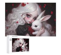 Adult Jigsaw Puzzle, 1000 PCS, Featuring Alice And The White Rabbit Artwork, A Creative Way to Unwind after A Busy Day, for Indoor Play