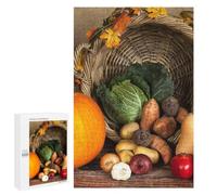 Adult Jigsaw Puzzle, 1000 PCS, Featuring Autumn Harvest Cornucopia Still Life Artwork, A Creative Way to Unwind after A Busy Day, for Family Nights