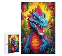 Adult Jigsaw Puzzle, 1000 PCS, Featuring Colorful Dinosaur in Lush Jungle Artwork, Classic Jigsaw Entertainment for The Home, for Indoor Play