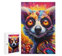 Adult Jigsaw Puzzle, 1000 PCS, Featuring Colorful Lemur Portrait-1 Artwork, A Mindful Leisure Activity for Puzzle Lovers, for Indoor Play