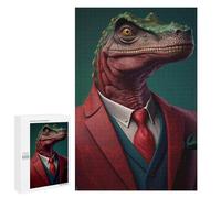 Adult Jigsaw Puzzle, 1000 PCS, Featuring Dinosaur in A Suit Artwork, Classic Jigsaw Entertainment for The Home, for Family Nights