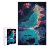 Adult Jigsaw Puzzle, 1000 PCS, Featuring Enchanted Cave of Flowers Artwork, A Mindful Leisure Activity for Puzzle Lovers, for Indoor Play