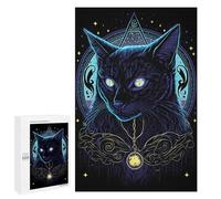 Adult Jigsaw Puzzle, 1000 PCS, Featuring Enchanted Celestial Cat Art Print Artwork, Classic Jigsaw Entertainment for The Home, for Family Nights