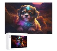 Adult Jigsaw Puzzle, 1000 PCS, Featuring Enchanted Puppy in Twilight Artwork, A Focused Activity for Patient Adult Puzzlers, for Indoor Play