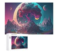 Adult Jigsaw Puzzle, 1000 PCS, Featuring Fantasy Planet with Giant Tree Artwork, A Mindful Leisure Activity for Puzzle Lovers, for Indoor Play