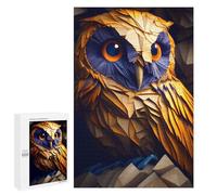 Adult Jigsaw Puzzle, 1000 PCS, Featuring Golden Polygon Owl Sculpture Artwork, Classic Jigsaw Entertainment for The Home, for Quiet Evenings