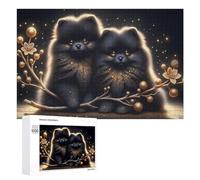 Adult Jigsaw Puzzle, 1000 PCS, Featuring Golden Pomeranian Duo Artwork, Versatile Leisure for Adults Who Enjoy Jigsaws, for Family Fun