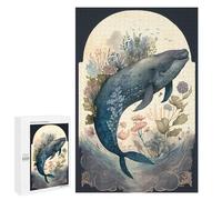 Adult Jigsaw Puzzle, 1000 PCS, Featuring Innocent Whale Artwork, A Creative Way to Unwind after A Busy Day, for Family Fun