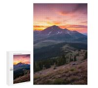 Adult Jigsaw Puzzle, 1000 PCS, Featuring Majestic Mountain Sunrise Over Forested Valley Artwork, A Creative Way to Unwind after A Busy Day, for Indoor Play