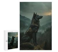 Adult Jigsaw Puzzle, 1000 PCS, Featuring Majestic Wolf in Misty Mountains Artwork, A Creative Way to Unwind after A Busy Day, for Quiet Evenings