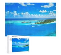 Adult Jigsaw Puzzle, 1000 PCS, Featuring Paradise Island Retreat Artwork, A Mindful Leisure Activity for Puzzle Lovers, for Indoor Play