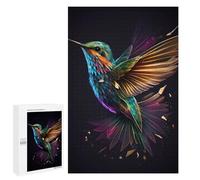 Adult Jigsaw Puzzle, 1000 PCS, Featuring Rainbow Hummingbird Flight Artwork, Classic Jigsaw Entertainment for The Home, for Family Nights