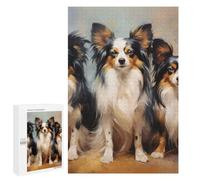 Adult Jigsaw Puzzle, 1000 PCS, Featuring Three Papillon Dogs Artwork, A Mindful Leisure Activity for Puzzle Lovers, for Indoor Play