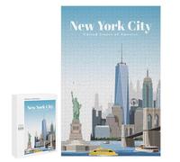 Adult Jigsaw Puzzle, 1000 PCS, Featuring Travel to NYC by Day Artwork, An Absorbing Project for Relaxed Weekends, for Quiet Evenings