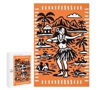 Adult Jigsaw Puzzle, 1000 PCS, Featuring Tropical Hula Beach Poster Artwork, A Creative Way to Unwind after A Busy Day, for Indoor Play