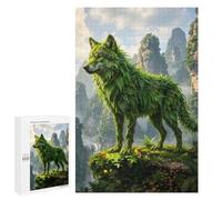 Adult Jigsaw Puzzle, 1000 PCS, Featuring Wolf Spirit in Misty Mountains Artwork, A Focused Activity for Patient Adult Puzzlers, for Indoor Play