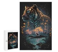 Adult Jigsaw Puzzle, 1000 PCS, with Detailed Enchanted Tiger Reflections Artwork, An Absorbing Project for Relaxed Weekends, for Indoor Play
