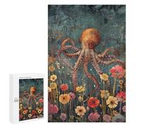 Adult Jigsaw Puzzle, 1000 PCS, with Detailed Floral Octopus Artwork, An Absorbing Project for Relaxed Weekends, for Puzzle Fans