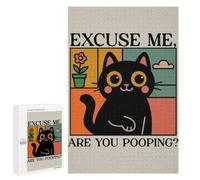 Adult Jigsaw Puzzle, 1000 PCS, with Detailed Funny Cat Asking About Pooping Artwork, A Creative Way to Unwind after A Busy Day, at Home