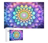 Adult Jigsaw Puzzle, 1000 PCS, with Detailed Sacred Geometry Mandala Artwork, A Creative Way to Unwind after A Busy Day, for Family Fun