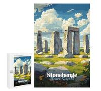 Adult Jigsaw Puzzle, 1000 PCS, with Detailed Stonehenge Illustration Artwork, A Creative Way to Unwind after A Busy Day, for Family Fun