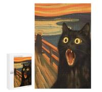 Adult Jigsaw Puzzle, 1000 PCS, with Detailed The Scream Cat Artwork, A Creative Way to Unwind after A Busy Day, at Home