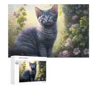 Adult Jigsaw Puzzle, 1000 PCS, with Detailed Whimsical Garden Kitten Artwork, A Creative Way to Unwind after A Busy Day, for Family Fun