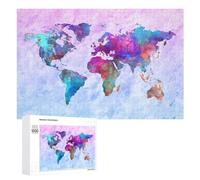 Adult Jigsaw Puzzle, 1000 PCS, with Detailed World Map 72 Artwork, A Creative Way to Unwind after A Busy Day, for Cosy Nights
