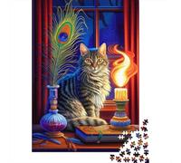Adult Jigsaw Puzzle, 1000 Pieces, A Tabby Cats Domain, 38x26cm/1000pcs, Shared Puzzle Activity, Time Around The Table And Time Together