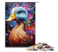 Adult Jigsaw Puzzle 1000 Pieces, Adult Jigsaw Puzzle Colorful Psychedelic Duck Animal 1000 Piece Puzzle Game