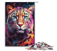 Adult Jigsaw Puzzle 1000 Pieces Adult Jigsaw Puzzle Colorful Psychedelic Snow Leopard 1000 Piece Puzzle Game