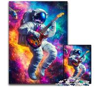Adult Jigsaw Puzzle 1000 Pieces Astronaut Playing Guitar Cardboard Puzzles Educational Challenge, Deal As Gifts for The Whole Family for 14+ 26X38CM