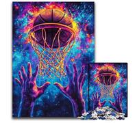 Adult Jigsaw Puzzle 1000 Pieces Basketball Shooting Cardboard Puzzles Fun Games, Is Ideal As A Gift for The Whole Family for for Age 14 26X38CM