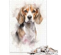 Adult Jigsaw Puzzle 1000 Pieces Beagle Watercolor Puzzle Jigsaws for Adults Learning Educational Puzzle 1000pcs (75x50cm)