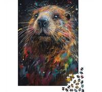Adult Jigsaw Puzzle, 1000 Pieces, Beaver Painting, 70x50cm/1000pcs, Shared Puzzle Activity, Time Around The Table And Friends And Family