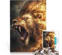 adult jigsaw puzzle 1000 pieces Black and Gold Lions Made of wood for age 14 years and over Puzzle for Educational game for birthday and Christmas。size:50x75cm/19.68x29.52inch