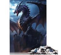 Adult Jigsaw Puzzle 1000 Pieces Black Elder Dragon Wooden Puzzles for Adults & Teenager Home Educational Games DIY Toys 1000pcs (75x50cm)