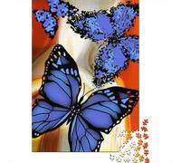 Adult Jigsaw Puzzle, 1000 Pieces, Blue Butterflies, 38x26cm/1000pcs, Shared Puzzle Activity, Time Around The Table And Friends And Family