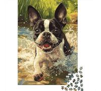 Adult Jigsaw Puzzle 1000 Pieces Boston Terrier Dog Puzzles for Teenagers Educational Game for Adult Teenagers 1000pcs (75x50cm)