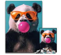 Adult Jigsaw Puzzle 1000 Pieces Bubble Gum Panda Cardboard Jigsaw Puzzles Brain Teaser, Unique Birthday And Gifts for Age 14 Years Up 26X38CM