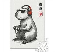 Adult Jigsaw Puzzle, 1000 Pieces, Capybara Gamer with Headphones And Controller, 70x50cm/1000pcs, Gift for Puzzle Lovers, Relaxing Indoor Activity And Time at Home