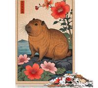 Adult Jigsaw Puzzle 1000 Pieces 'Capybara Japanese Art Puzzles for Teenagers Gifts Educational Game for Adult Teenagers 1000pcs (75x50cm)