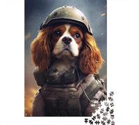 Adult Jigsaw Puzzle, 1000 Pieces, Cavalier Dog Soldier, 70x50cm/1000pcs, Shared Puzzle Activity, Time Around The Table And Weekend Downtime