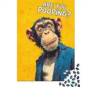 Adult Jigsaw Puzzle, 1000 Pieces, Chimpanzee in A Suit Asking A Question, 38x26cm/1000pcs, Shared Puzzle Activity, Time Around The Table And Weekend Downtime