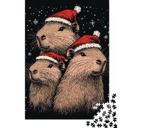 Adult Jigsaw Puzzle 1000 Pieces Christmas Capybara Puzzles for Adults For Family Fun & Game Night 1000pcs (75x50cm)