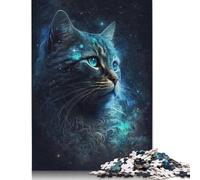 Adult Jigsaw Puzzle 1000 Pieces Cosmic Galaxy Cat Puzzle Wooden Jigsaw For Adults Games Educational Toys 1000pcs (75x50cm)